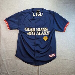 Marvel Guardians of the Galaxy Baseball Jersey Mens Medium Blue Our Universe